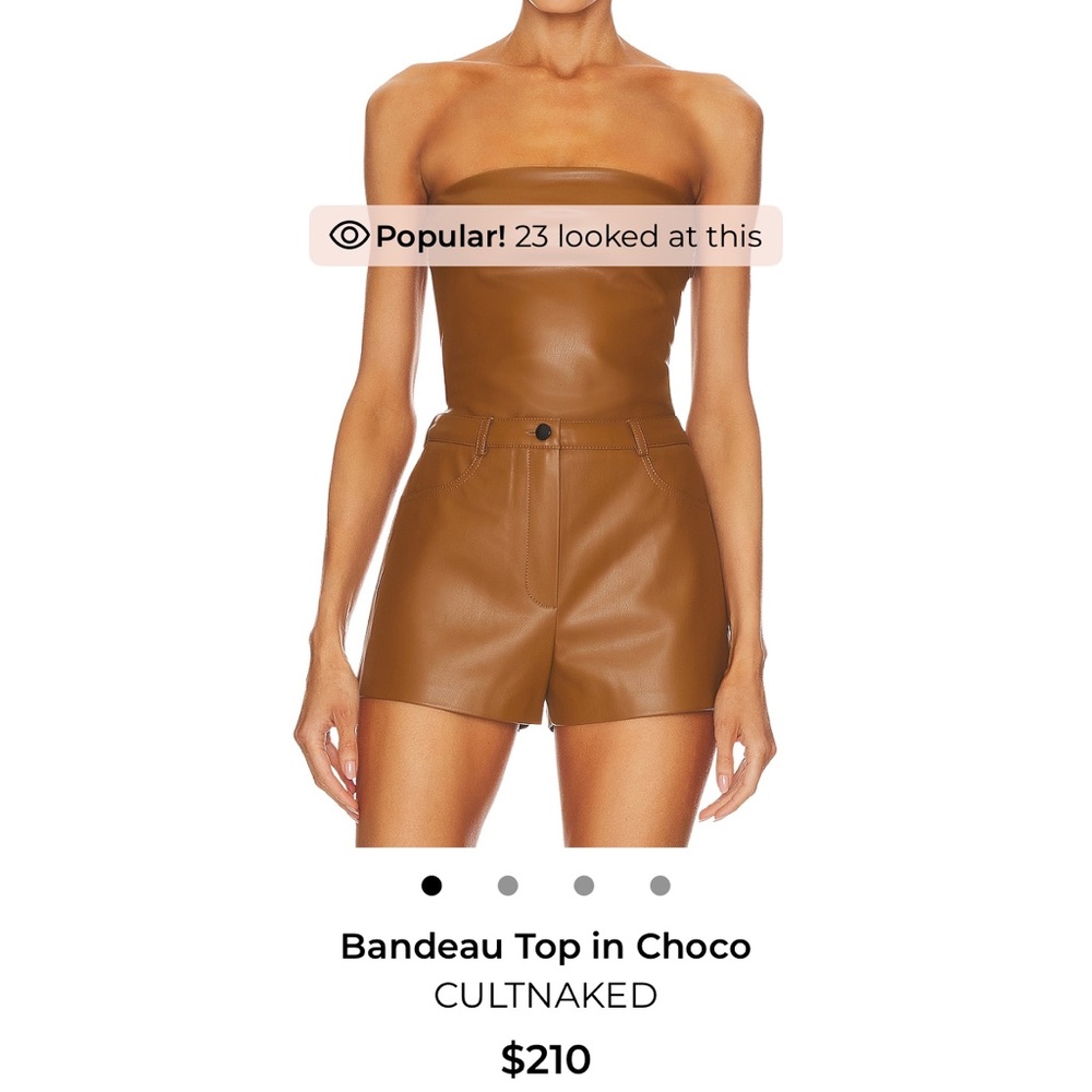 CULTNAKED Choco Leather Crop Top